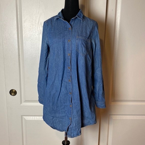 HIGHWAY JEANS WESTERN DENIM BUTTON UP SHIRT BUSINESS CASUAL DRESS COWGIRL - Picture 1 of 4